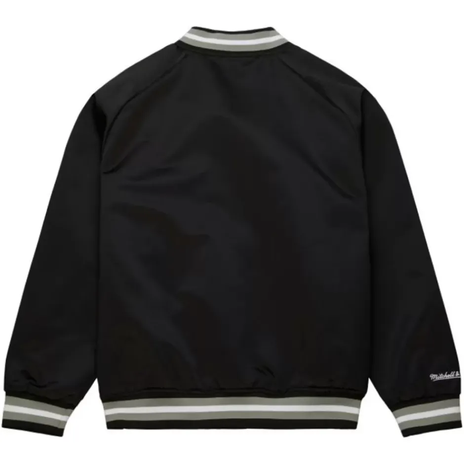 Men Mitchell & Ness Jackets & Outerwear-Lightweight Satin Jacket Current Logo Los Angeles Kings