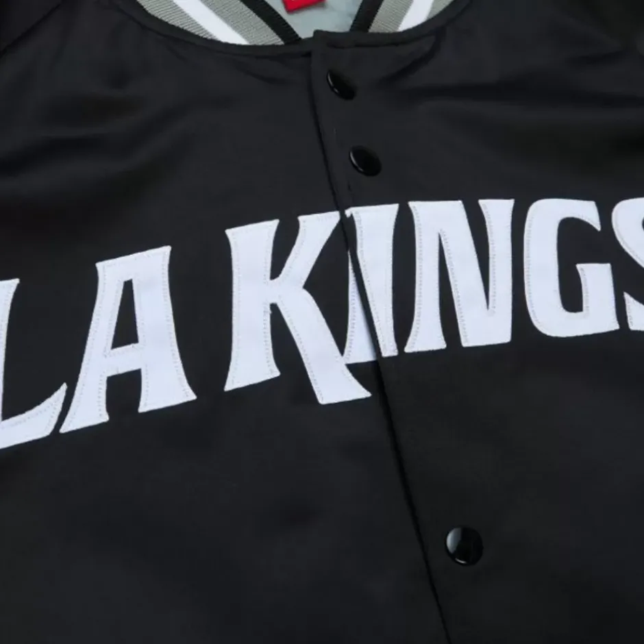 Men Mitchell & Ness Jackets & Outerwear-Lightweight Satin Jacket Current Logo Los Angeles Kings