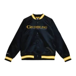 Men Mitchell & Ness Jackets & Outerwear-Lightweight Satin Jacket Grambling State University