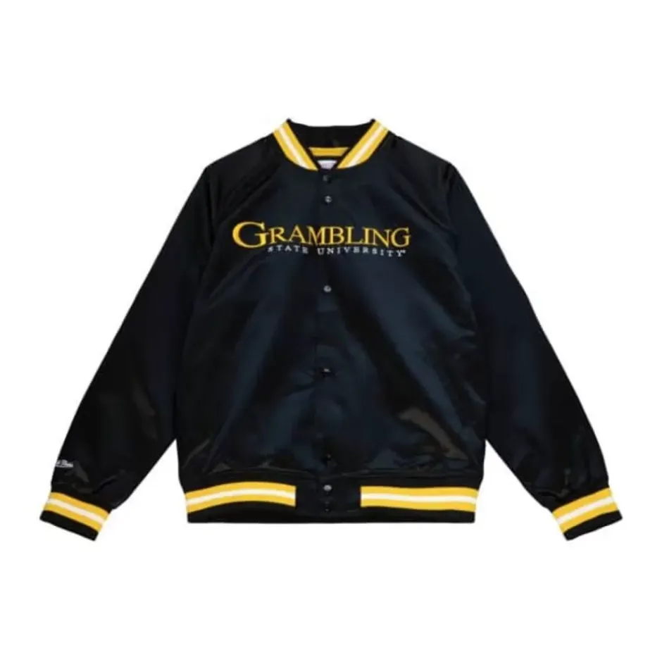 Men Mitchell & Ness Jackets & Outerwear-Lightweight Satin Jacket Grambling State University