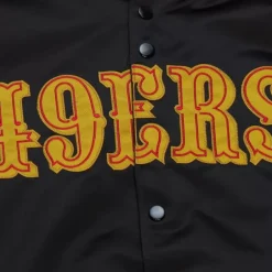 Men Mitchell & Ness Jackets & Outerwear-Lightweight Satin Jacket San Francisco 49Ers
