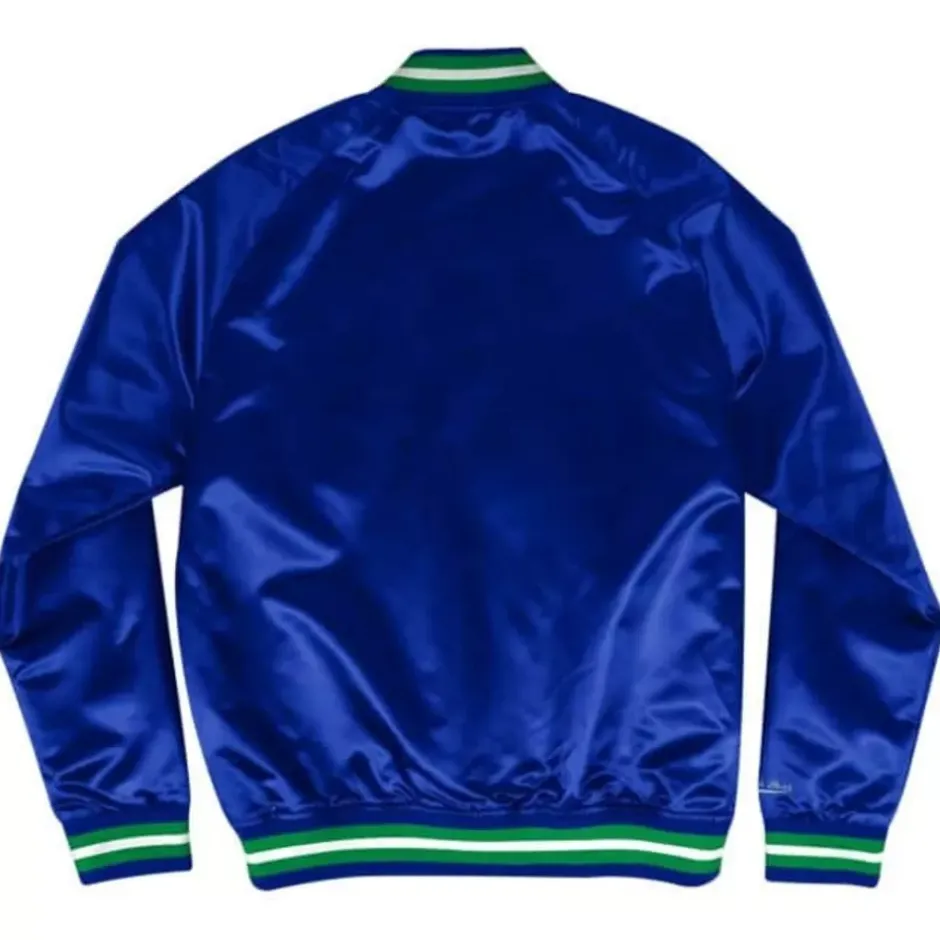 Men Mitchell & Ness Jackets & Outerwear-Lightweight Satin Jacket Seattle Seahawks