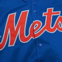 Men Mitchell & Ness Jackets & Outerwear-Lightweight Satin Jacket New York Mets