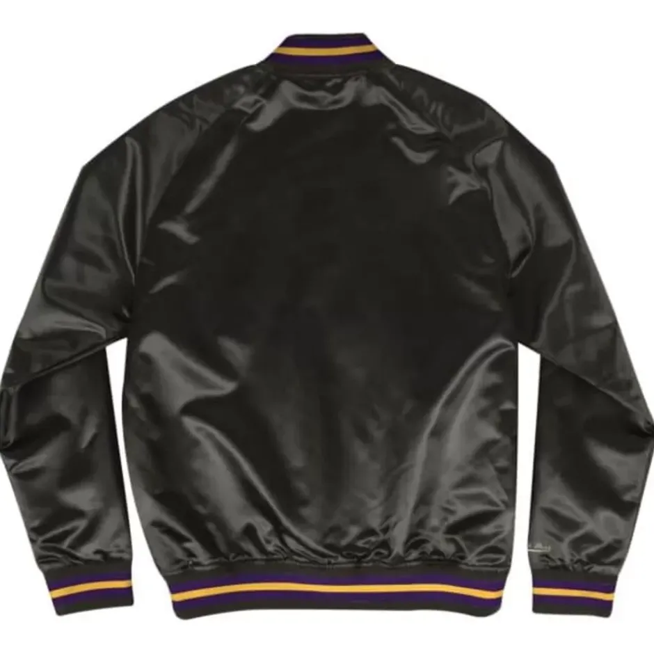 Men Mitchell & Ness Jackets & Outerwear-Lightweight Satin Jacket Los Angeles Lakers
