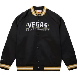 Men Mitchell & Ness Jackets & Outerwear-Lightweight Satin Jacket Current Logo Vegas Golden Knights
