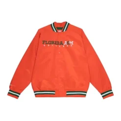 Men Mitchell & Ness Jackets & Outerwear-Lightweight Satin Jacket Florida A&M University