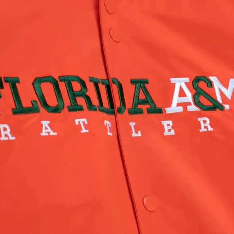 Men Mitchell & Ness Jackets & Outerwear-Lightweight Satin Jacket Florida A&M University