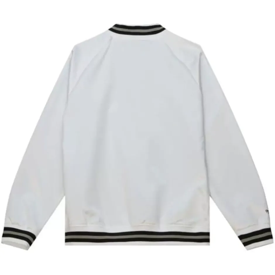 Men Mitchell & Ness Jackets & Outerwear-Lightweight Satin Jacket Oakland Raiders