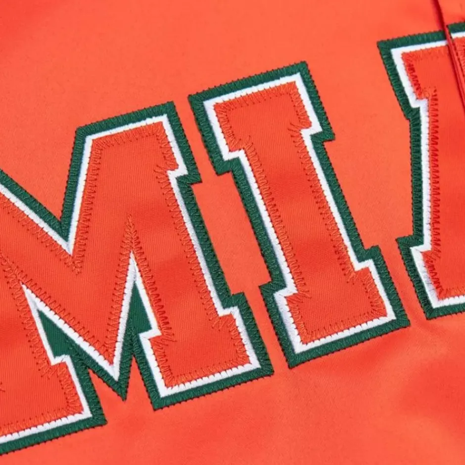 Men Mitchell & Ness Jackets & Outerwear-Lightweight Satin Jacket University Of Miami