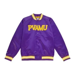 Men Mitchell & Ness Jackets & Outerwear-Lightweight Satin Jacket Prairie View A&M University