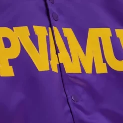 Men Mitchell & Ness Jackets & Outerwear-Lightweight Satin Jacket Prairie View A&M University