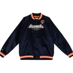 Men Mitchell & Ness Jackets & Outerwear-Lightweight Satin Jacket New York Islanders