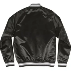 Men Mitchell & Ness Jackets & Outerwear-Lightweight Satin Jacket Oakland Raiders