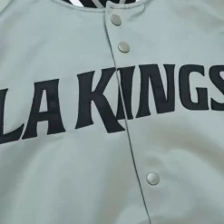 Men Mitchell & Ness Jackets & Outerwear-Lightweight Satin Jacket Current Logo Los Angeles Kings
