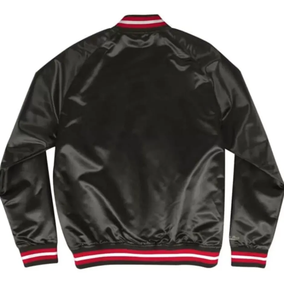 Men Mitchell & Ness Jackets & Outerwear-Lightweight Satin Jacket Atlanta Falcons