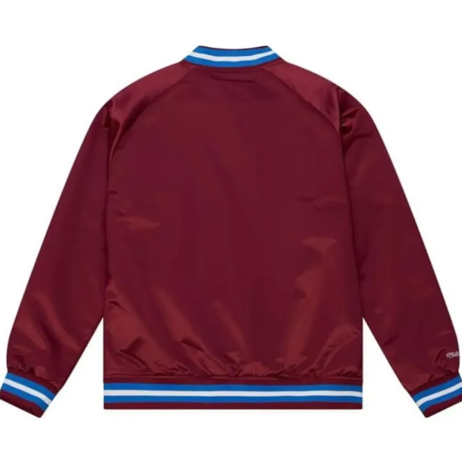 Men Mitchell & Ness Jackets & Outerwear-Lightweight Satin Jacket Colorado Avalanche