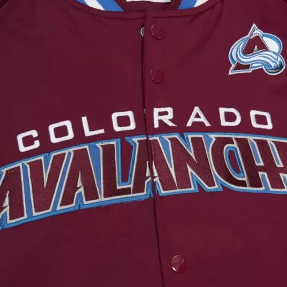 Men Mitchell & Ness Jackets & Outerwear-Lightweight Satin Jacket Colorado Avalanche