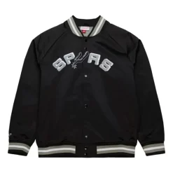Men Mitchell & Ness Jackets & Outerwear-Lightweight Satin Jacket San Antonio Spurs