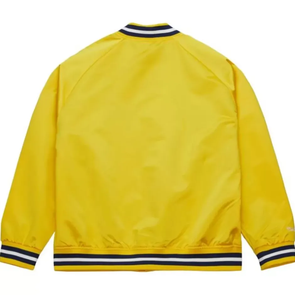 Men Mitchell & Ness Jackets & Outerwear-Lightweight Satin Jacket University Of Michigan