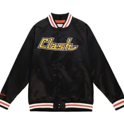 Men Mitchell & Ness Jackets & Outerwear-Lightweight Satin Jacket San Jose Clash