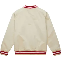 Men Mitchell & Ness Jackets & Outerwear-Lightweight Satin Jacket Current Logo Minnesota Wild