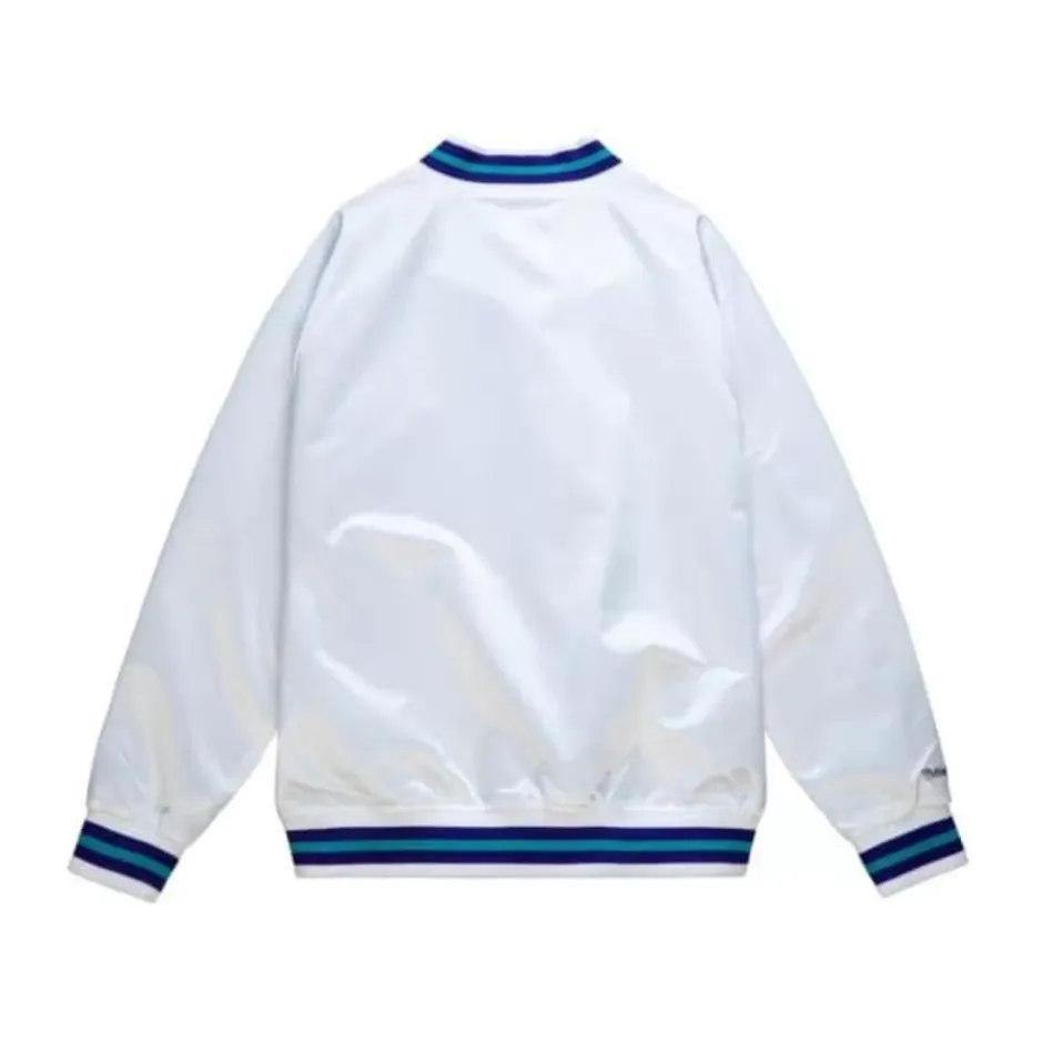 Men Mitchell & Ness Jackets & Outerwear-Lightweight Satin Jacket Charlotte Hornets