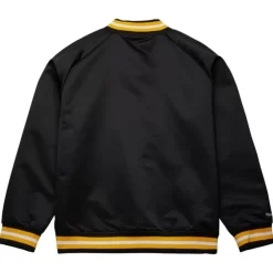Men Mitchell & Ness Jackets & Outerwear-Lightweight Satin Jacket Current Logo Boston Bruins