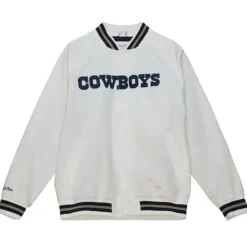 Men Mitchell & Ness Jackets & Outerwear-Lighweight Satin Jacket Dallas Cowboys
