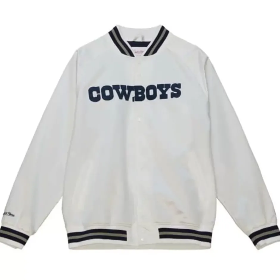 Men Mitchell & Ness Jackets & Outerwear-Lighweight Satin Jacket Dallas Cowboys