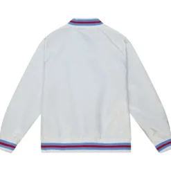 Men Mitchell & Ness Jackets & Outerwear-Lighweight Satin Jacket Houston Oilers