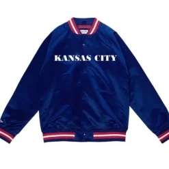 Men Mitchell & Ness Jackets & Outerwear-Lighweight Satin Jacket Kansas City Kings