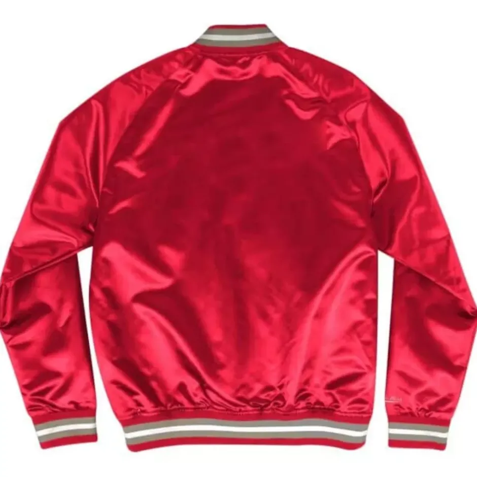 Men Mitchell & Ness Jackets & Outerwear-Lighweight Satin Jacket Ohio State