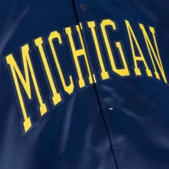 Men Mitchell & Ness Jackets & Outerwear-Lighweight Satin Jacket University Of Michigan