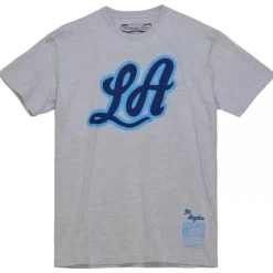 Men Mitchell & Ness T-Shirts & Tops-Logo Remix Tee Los Angeles Lakers