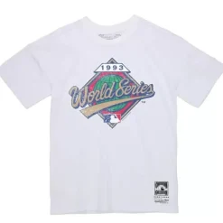 Men Mitchell & Ness T-Shirts & Tops-Logo Tee World Series 1993