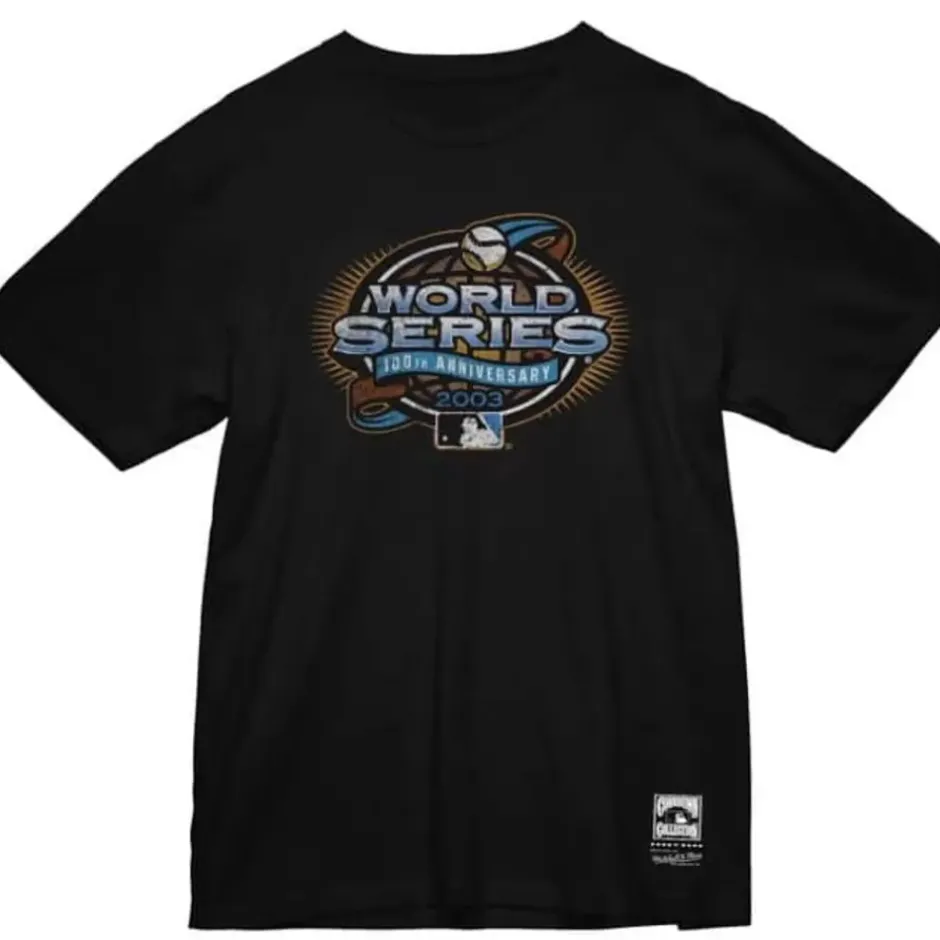 Men Mitchell & Ness T-Shirts & Tops-Logo Tee World Series 2003