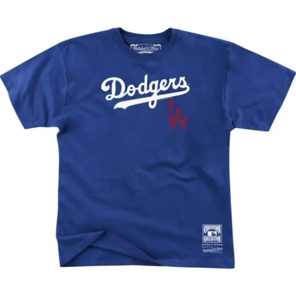 Men Mitchell & Ness T-Shirts & Tops-Los Angeles Dodgers Tee