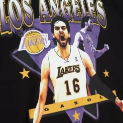 Men Mitchell & Ness T-Shirts & Tops-Love For The City Tee Los Angeles Lakers Pau Gasol