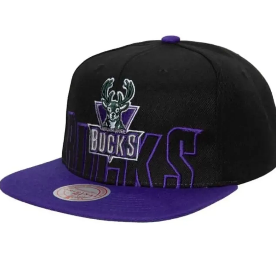 Mitchell & Ness Snapback-Low Big Face Snapback Hwc Milwaukee Bucks