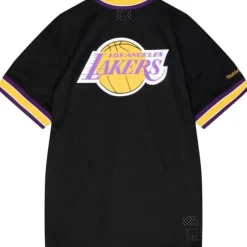 Men Mitchell & Ness T-Shirts & Tops-Mesh 1/4 Zip Los Angeles Lakers