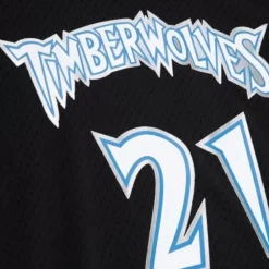 Men Mitchell & Ness T-Shirts & Tops-Mesh N&N Crew Minnesota Timberwolves 1997-98 Kevin Garnett