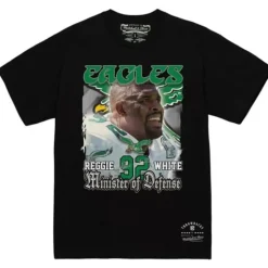 Men Mitchell & Ness T-Shirts & Tops-Minister Of Defense Tee Philadelphia Eagles Reggie White