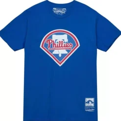 Men Mitchell & Ness T-Shirts & Tops-Mlb Bell Logo Tee Phillies