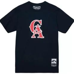 Men Mitchell & Ness T-Shirts & Tops-Mlb Ca Logo Tee Angels
