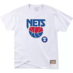 Men Mitchell & Ness T-Shirts & Tops-M&N X Aape Tee New Jersey Nets