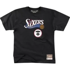 Men Mitchell & Ness T-Shirts & Tops-M&N X Aape Tee Philadelphia 76Ers