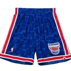 Men Mitchell & Ness Shorts-M&N X Bape New Jersey Nets Shorts