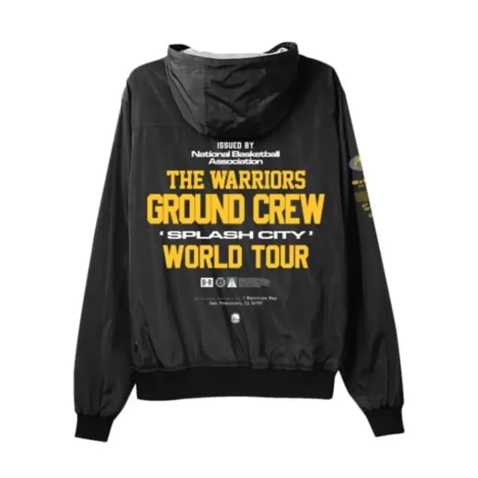 Men Mitchell & Ness Jackets & Outerwear-M&N X Br Crew Jacket Golden State Warriors
