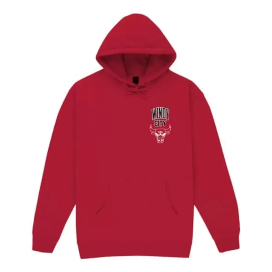 Men Mitchell & Ness Hoodies & Sweatshirts-M&N X Br World Tour Crew Hoodie Chicago Bulls