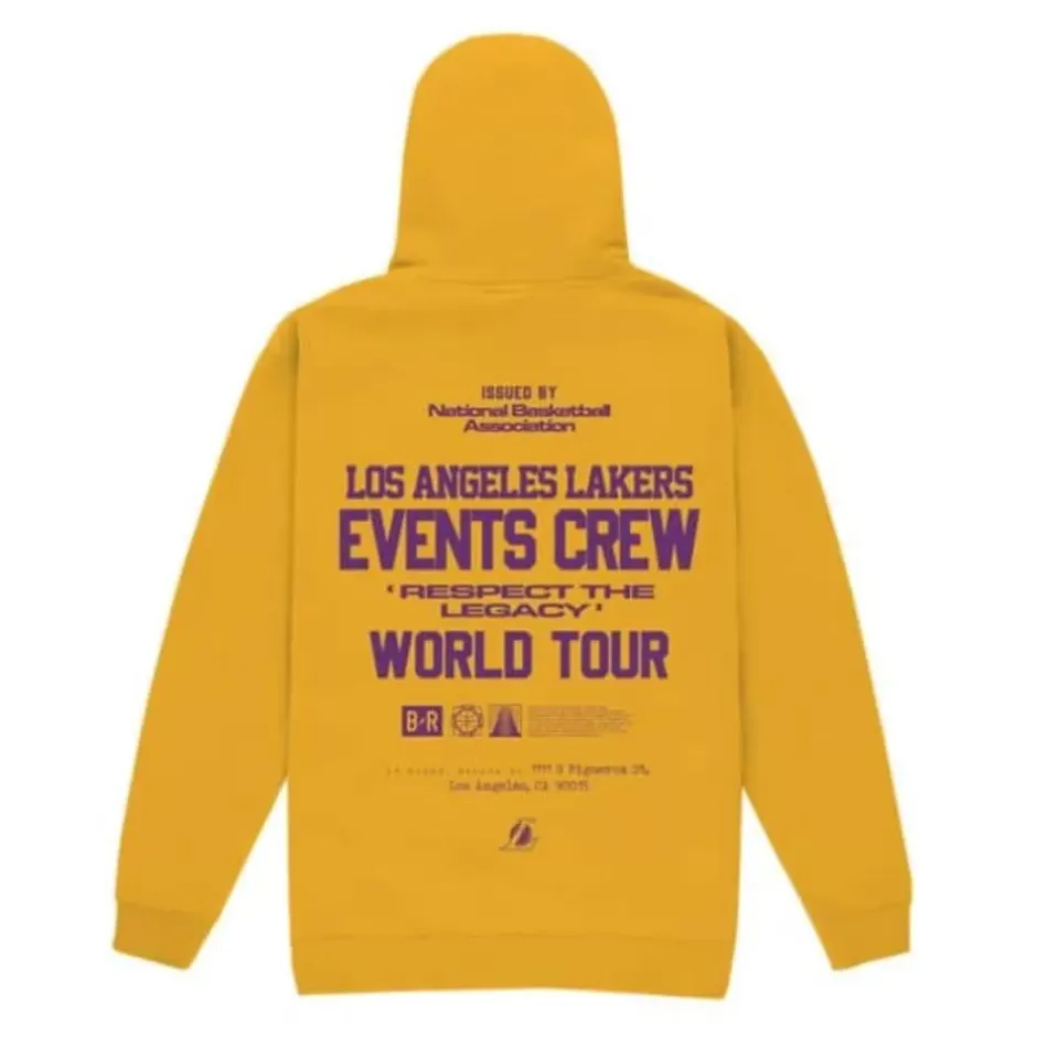 Men Mitchell & Ness Hoodies & Sweatshirts-M&N X Br World Tour Crew Hoodie Los Angeles Lakers